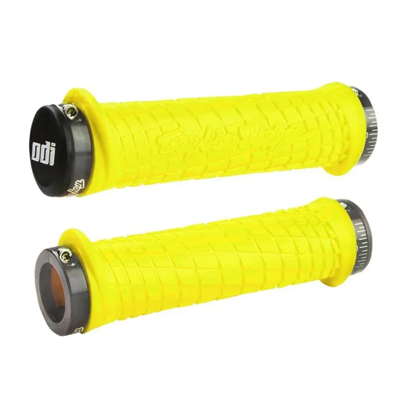 Chwyty przykręcane MTB ODI Troy Lee Designs, Lock-On żółte fluo, szare obejmy, 130mm Zamów teraz