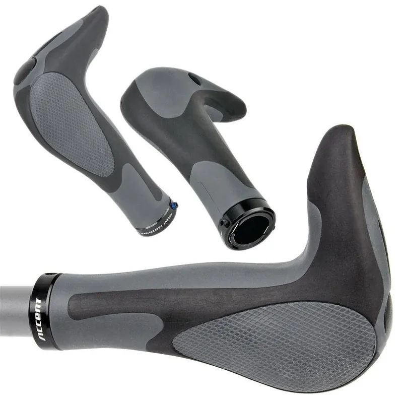 Chwyty kierownicy z rogami Accent Aster 148 mm czarno-szare Bezpieczna płatność