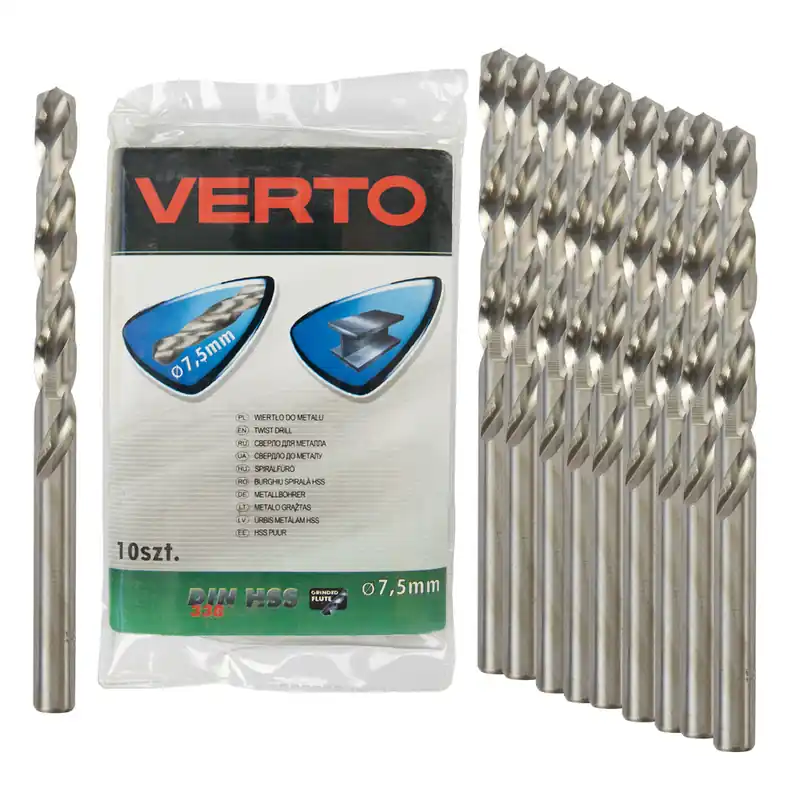 Kup teraz Wiertło do metalu Verto 7,5 mm HSS, 135°, 10 szt.