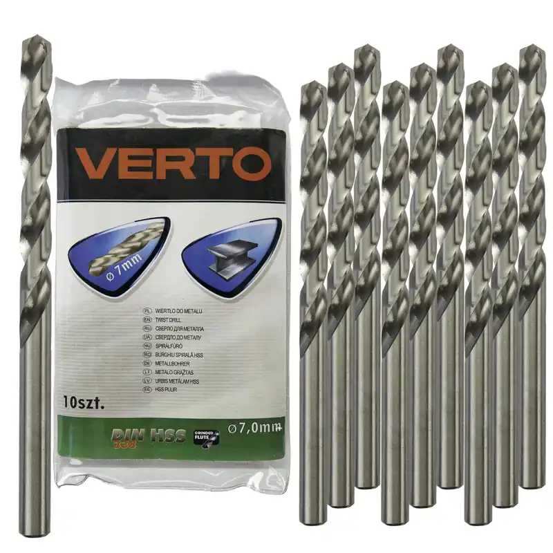 Tylko dziś Wiertło do metalu Verto 7 mm HSS, 135°, 10 szt.