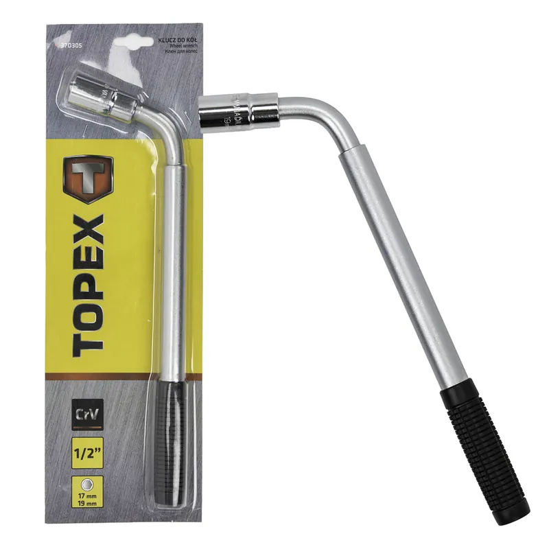 Wyprzedaż Klucz do kół samochodowych Topex, rozciągany, nasadka 17 i 19 mm