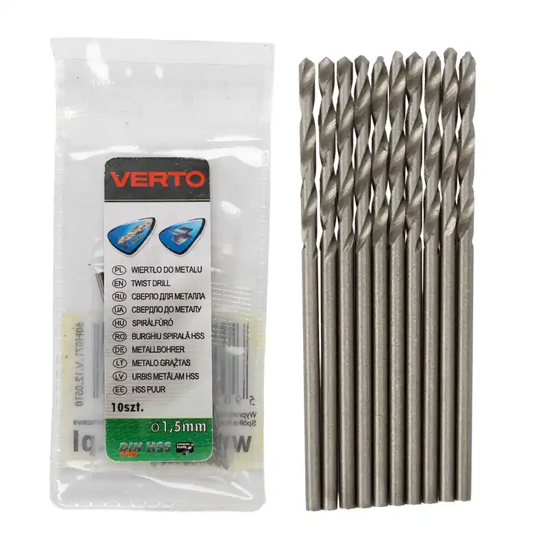 Wyprzedaż Wiertło do metalu Verto 1,5 mm HSS, 135°, 10 szt.