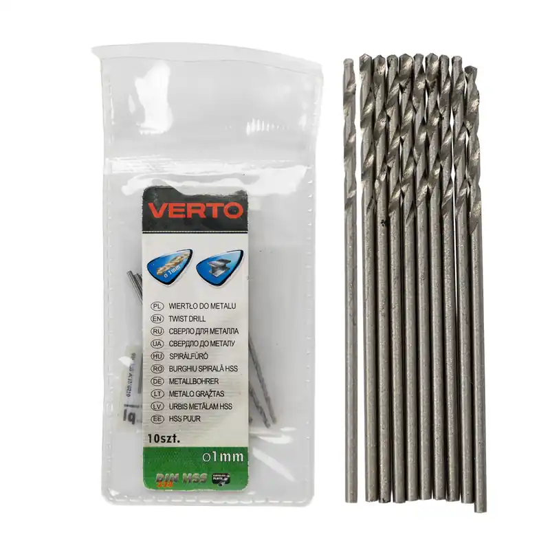 Wiertło do metalu Verto 1,0 mm HSS, 135°, 10 szt. Ekspresowa dostawa