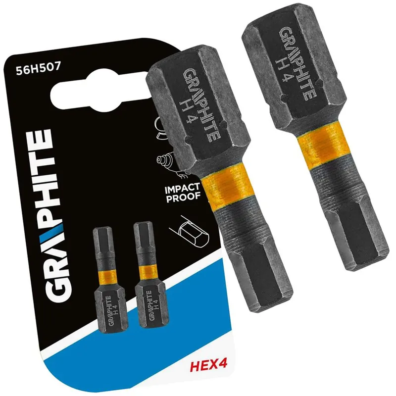 Wyprzedaż Bity udarowe HEX (imbus) 4 x 25 mm, 2 sztuki