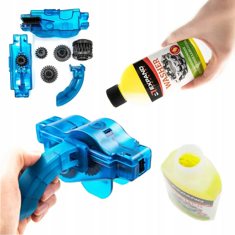 PRZYRZĄD + PŁYN do czyszczenia łańcucha rowerowego Bezpieczna płatność