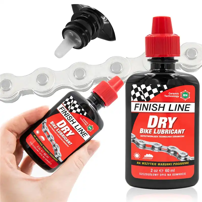 Autentyczny Olej do łańcucha Finish Line Dry Lube 60 ml, Non-Stic Ceramic, z azotkiem boru