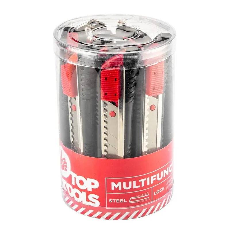 Autentyczny Nóż z ostrzem łamanym 18 mm, zestaw 12 szt., w tubie