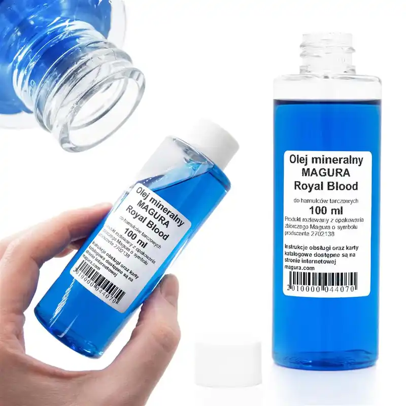 Wysoka jakość Olej mineralny Magura Royal Blood do hamulców hydraulicznych 100 ml- opakowanie zastępcze