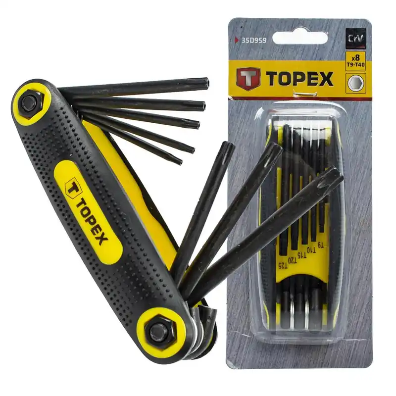 Niska cena Klucze Topex Torx T9-T40, zestaw 8 szt.