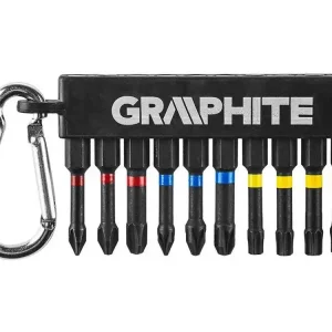 Zestaw bitów udarowych Graphite 10 sztuk -PH1 / PH2 / PH3; PZ1 / PZ2 / PZ3; T25 / T27 / T30 / T40 Tani