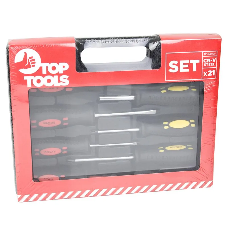 Wyprzedaż Wkrętaki i końcówki wkrętakowe Top Tools, zestaw 21 szt.