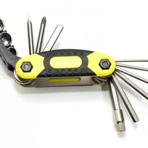 Zestaw narzędzi/ kluczy (scyzoryk) Author Toolbox 12 12 w 1 żółto-czarno-srebrne Premium