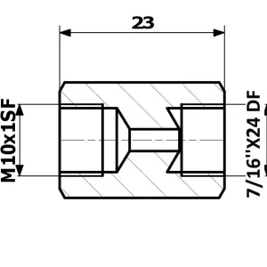 PRZEWODY HAMULCOWE ŁĄCZNIK PRZEWODÓW HAM. WEW. 10X1 SF + WEW. 7/16"X24 DF Szybka dostawa