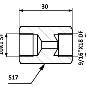 Wysoka jakość PRZEWODY HAMULCOWE ŁĄCZNIK PRZEWODÓW HAM. WEW. 10X1 SF - WEW. 9/16"X18 DF