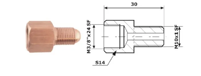 PRZEWODY HAMULCOWE ŁĄCZNIK PRZEWODÓW HAM. WEW. 3/8"X24 SF + ZEW 10X1 SF Kup teraz