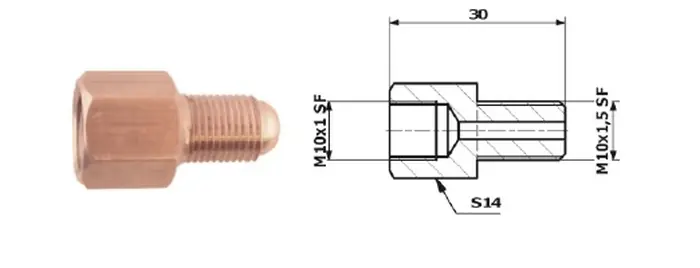 Tani PRZEWODY HAMULCOWE ŁĄCZNIK PRZEWODÓW HAM. WEW. M 10X1 SF + ZEW M 10X1,5 SF