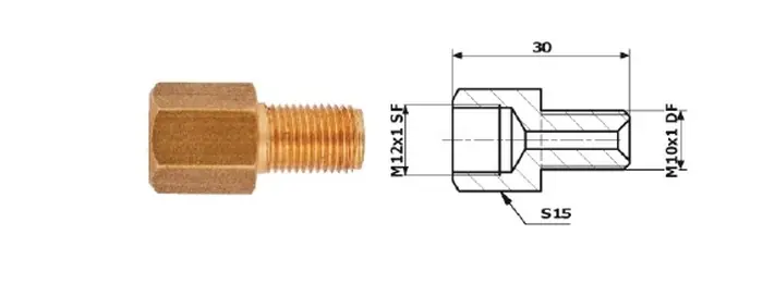 Wyprzedaż PRZEWODY HAMULCOWE ŁĄCZNIK PRZEWODÓW HAM. WEW. M 12X1 SF + ZEW M 10X1 DF