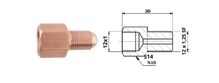 PRZEWODY HAMULCOWE ŁĄCZNIK PRZEWODÓW HAM. WEW. M 12X1 SF + ZEW M 12X1,25 SF Ekspresowa dostawa