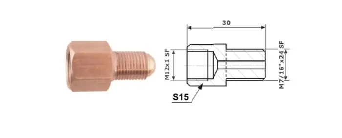 Tylko dziś PRZEWODY HAMULCOWE ŁĄCZNIK PRZEWODÓW HAM. WEW. M 12X1 SF + ZEW M 7/16"X24 SF