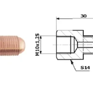 Zamów teraz PRZEWODY HAMULCOWE Łącznik Przewodów Hamulcowych 87-2 Wewnętrzny M10X1,25SF + Zewnętrzny M10X1SF
