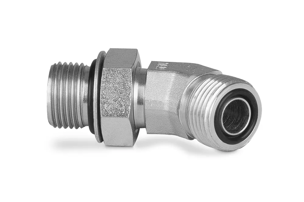 Tylko dziś Przyłączka kolankowa 45° z przeciwnakrętką 1 1/16” UNF-1 3/16” ORFS 6250-12-14 - IMM / Interpump