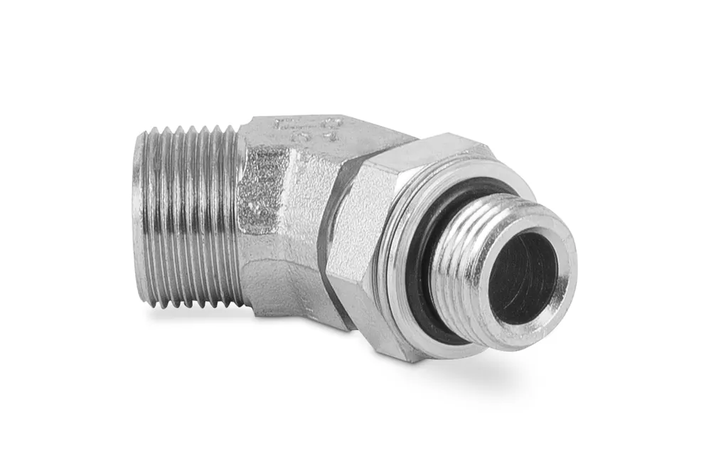 Ostatnia szansa Przyłączka kolankowa 45° z przeciwnakrętką 1/4”BSP 3/8"BSP 3950-04-06 (305604) - IMM / Interpump