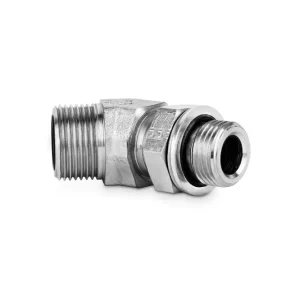 Bezpieczna płatność Przyłączka kolankowa 45° z przeciwnakrętką 3/8” BSP-9/16” ORFS 405410 - CAST