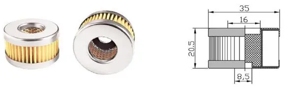 Oryginalny CZAJA Filtr fazy ciekłej Tomasetto z siatką wzmacniającą CZATMS 04