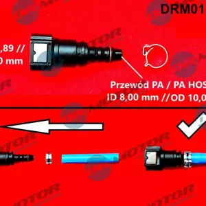 DR. MOTOR Szybkozłączka z oringiem DRM0166Q prosta na króciec 7,89/8mm Promocja