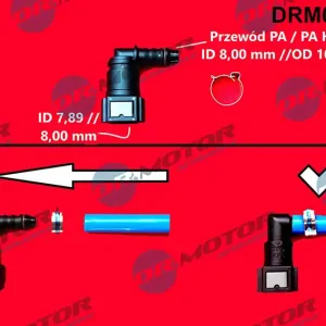 Tylko dziś DR. MOTOR Szybkozłączka z oringiem DRM0167Q 90° na króciec 7,89/8mm