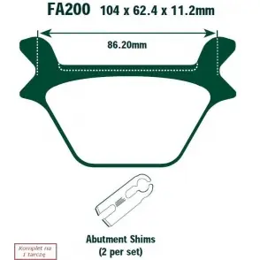EBC KLOCKI HAM. MOTO. HARLEY DAVIDSON® FXD, FXDL, FXDWG, FXR, FXRS, FXRT, FXRD, FXLR (LATE 87-99) Premium