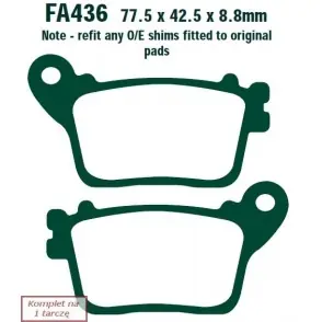 Tylko dziś EBC KLOCKI HAMULCOWE HH EBCFA436HH do HONDA CBR 600 (ABS) (09-14)/ CBR 1000 RR-SPE FIREBLADE (14)