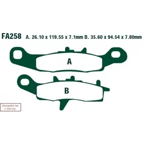 Najlepsza cena EBC Klocki Hamulcowe Motocyklowe EBCFA258R KAWASAKI KL 250 G1/G1A SUPER SHERPA (97)
