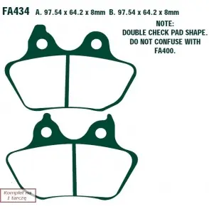 EBC Klocki Hamulcowe Motocyklowe EBCFA434HH HARLEY DAVIDSON FLSTF/FLSTFI FAT BOY (07) Oryginalny