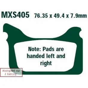 EBC Klocki Hamulcowe Motocyklowe EBCMXS405 KTM SMR 560 SUPERMOTO (06) Ekspresowa dostawa
