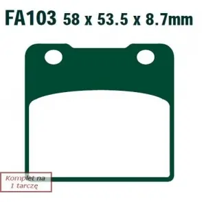 EBC Klocki Hamulcowe Motocyklowe FA103 EBCFA103 do SUZUKI VS 750 INTRUDER (87)/ GSX 1100 (88-94) Oryginalny