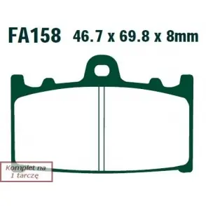 EBC Klocki Hamulcowe Motocyklowe FA158 EBCFA158 do SUZUKI GSX 1250 SPORTS TOURING (10-14)/ GSF 1250 (BEZ ABS) (07-11)/ GSF 1200 ( (06)) Oryginalny