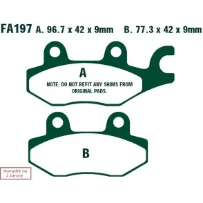 EBC Klocki Hamulcowe Motocyklowe FA197 EBCFA197 do HONDA XL 125 VARADERO (01-11)/ NSR 50 (97-00)/ CBF 250 (04-06) Promocja