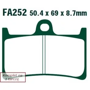 Rabat EBC Klocki Hamulcowe Motocyklowe FA252 EBCFA252 do YAMAHA YZF 600 R THUNDERCAT (96-03)/ XJR 1300 R/S (03-04)/ TZR 250 (89)/ FZS 1000 FAZER (01-05)/ FJR 1300 A (ABS) (03