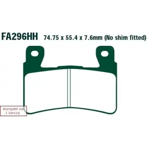 Rabat EBC Klocki Hamulcowe Motocyklowe FA296HH EBCFA296HH do HARLEY DAVIDSON® XR 1200 X (10-12) HONDA CBR 600 (03-06)