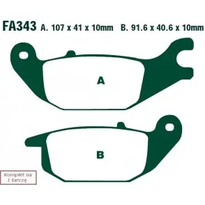 EBC Klocki Hamulcowe Motocyklowe FA343 EBCFA343 do HONDA XL 125 VARADERO (01-11)/ CBR 125 (07-10) Bezpieczna płatność