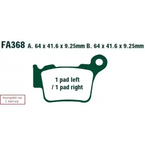 EBC Klocki Hamulcowe Motocyklowe FA368TT EBCFA368TT do KTM XC 250 (2T) (11-13)/ SX 450 (4T) (03-06)/ SMR 450 (14) Nowość