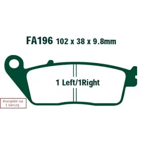 Wyprzedaż EBC Klocki Hamulcowe Motocyklowe SFA196 EBCSFA196 do YAMAHA YP 250 R X-MAX SPORT (11-12)/ YP 125 MAJESTY FA (02)/ XC 300 VERSITY (06)