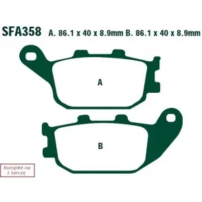 Tylko dziś EBC KLOCKI HAMULCOWE SKUTEROWE EBCSFA358 do HONDA NSS 250 FORZA/FORZA-ST/S/T/JAZZ/REFLEX (00-04)