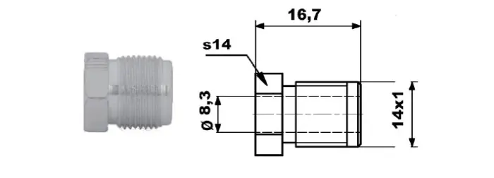 Rabat KOŃCÓWKA PRZEWODU HAMULCOWEGO 14X1