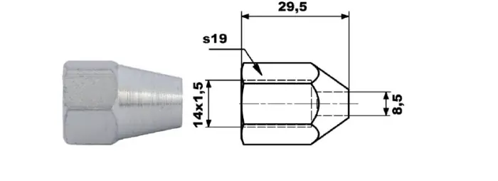 Tani KOŃCÓWKA PRZEWODU HAMULCOWEGO NAKRĘTKA 14X1,5