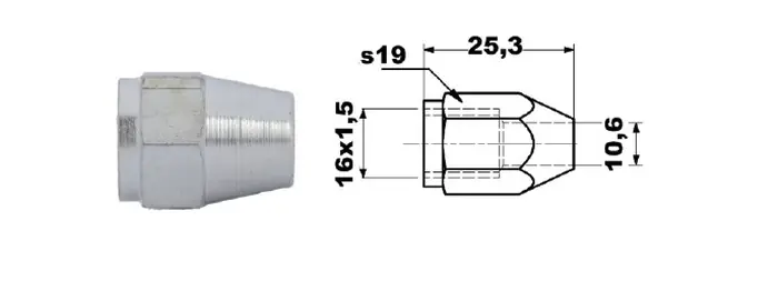 Tylko dziś KOŃCÓWKA PRZEWODU HAMULCOWEGO NAKRĘTKA 16X1,5